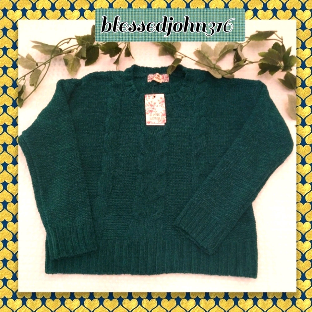 Pink Republic Girls Sweater NWT Green